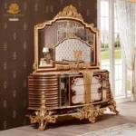 Luxury Royal Carved King Bed Set - Image 3