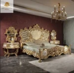 Luxury Baroque Carved Bed Set