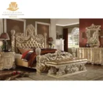 Royal Carved Tufted Bed Set - Image 2