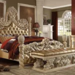 Royal Carved Tufted Bed Set