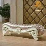 Regal Tufted Scroll Bench