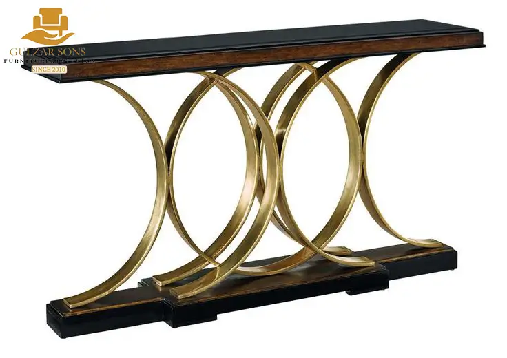 modern-chinioti-gold-ring-base-console-code-n00027 Modern Chinioti Gold Ring-Base Console - Image 1